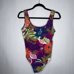 Catalina Women’s Vintage Floral Print One Piece Swimsuit Size M 8/10